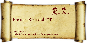 Rausz Kristóf névjegykártya