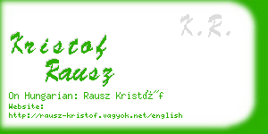 kristof rausz business card